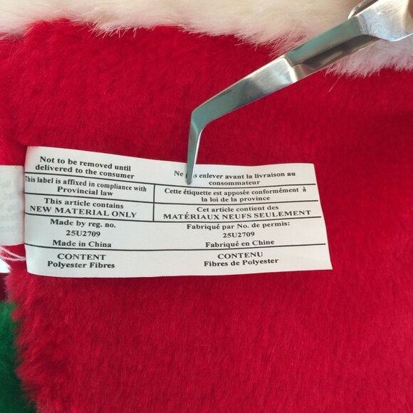 Vtg Plush Christmas Stocking Mice Wearing Santa Hat & Scarf 3D Musical Tested - Picture 5 of 7